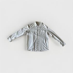 Lululemon Mens Large Commission Long Sleeve Button Down Shirt White Stretch
